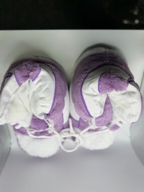 Womens Comfy Tennis Shoe Purple Plush Slippers- Cozy Indoor Shoes
